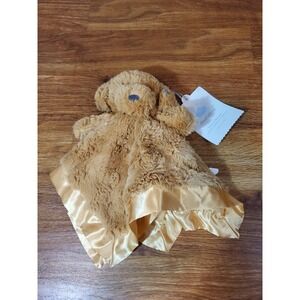 Cloud Island Brown Plush Satin Stuffed Dog Lovey Security Blanket 14"X14" NWT